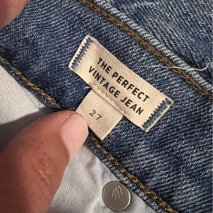 Madewell Perfect Vintage High Rise Straight Jeans. Raw hem. Size 27. Worn twice.